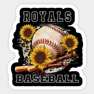 Awesome Baseball Name Royals Proud Team Flowers Sticker